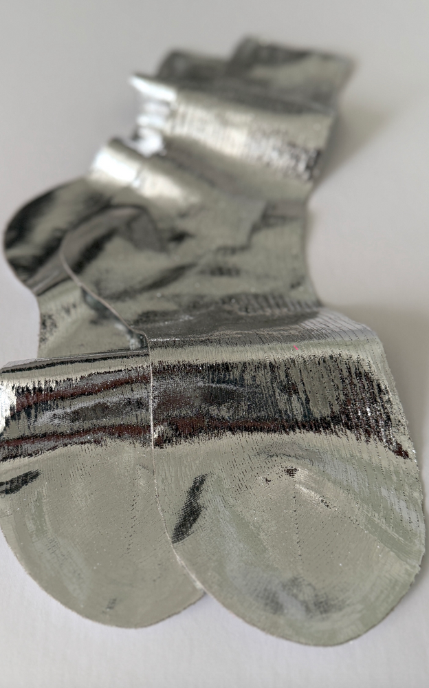 
                  
                    Laminated Ribbed On Sock in Silver
                  
                