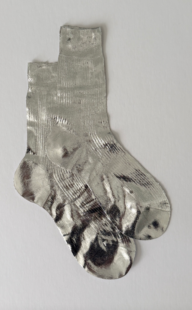 
                  
                    Laminated Ribbed On Sock in Silver
                  
                