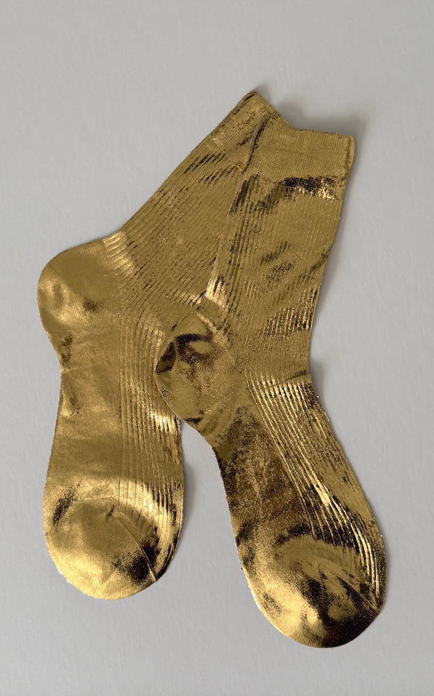 
                  
                    Laminated Ribbed On Sock in Gold
                  
                