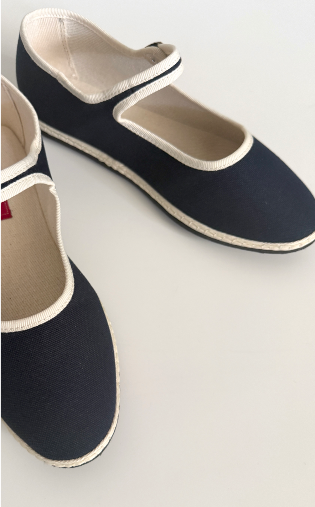 Classic Cotton Mary Jane in Navy/Natural