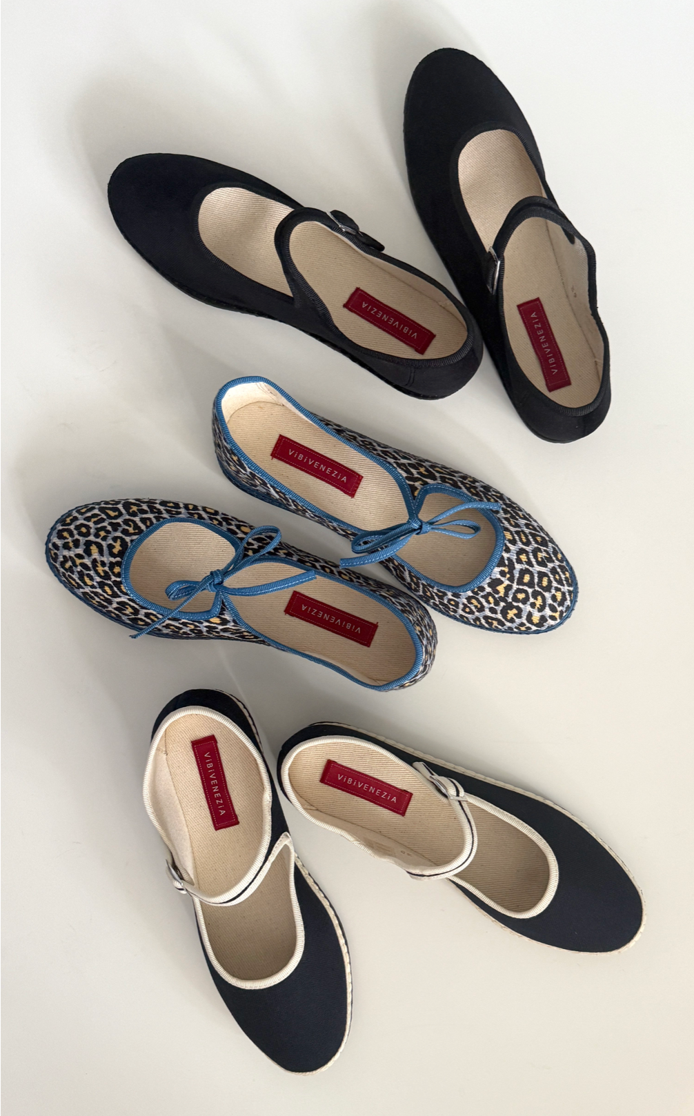 Brigitte Cotton Mary Jane Tie Flats