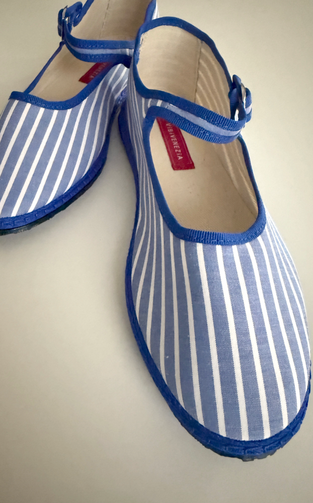 Classic Cotton Mary Jane in Blue Stripe