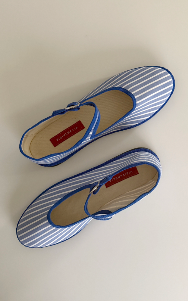 Classic Cotton Mary Jane in Blue Stripe