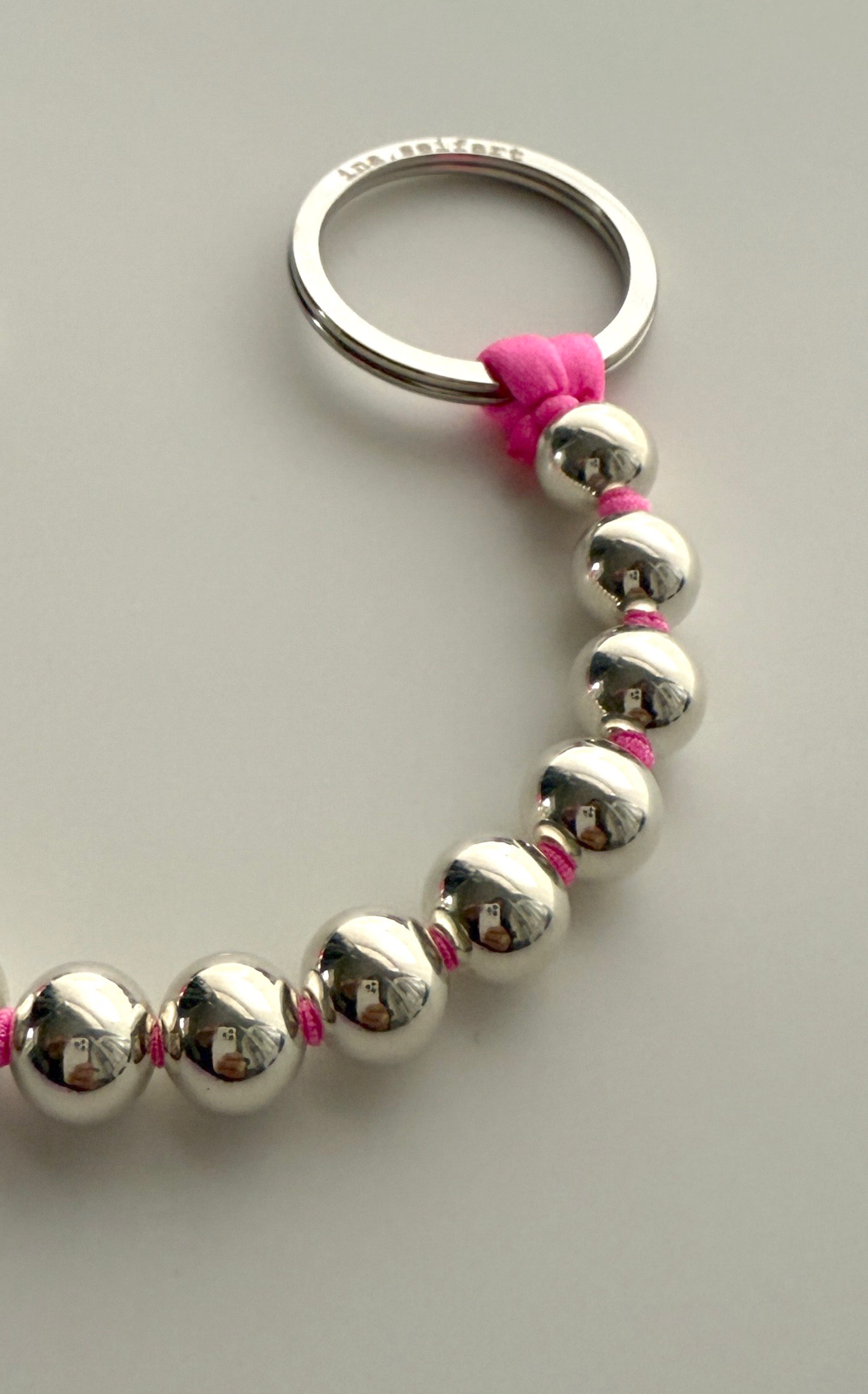 Phone Wristlet in Silver Bead