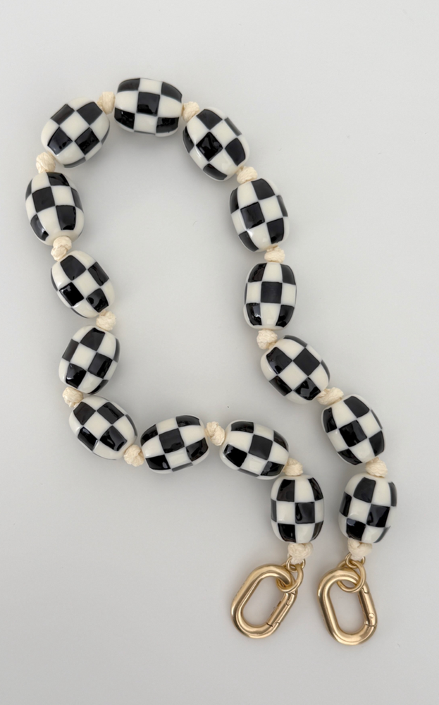 
                  
                    Shortie Strap in Black & Cream
                  
                