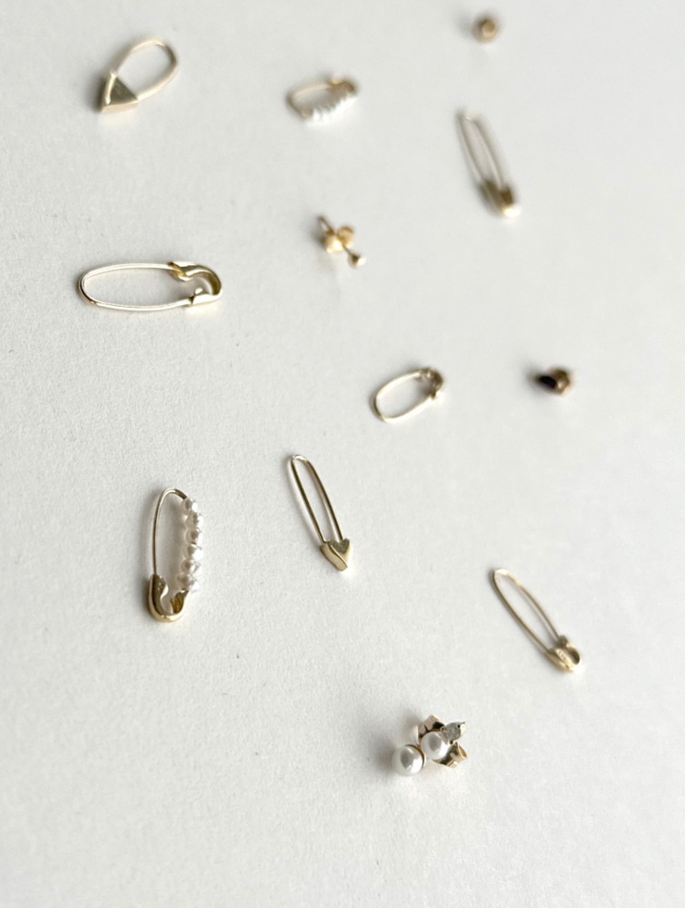 Safety Pin Single Earrings