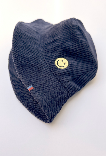 Smile Bucket Hat - Navy Corduroy