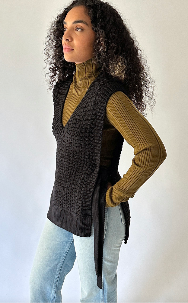 
                      
                        Knit Vest in Black
                      
                    