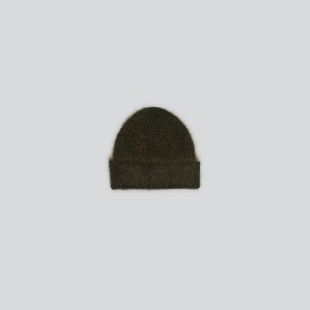 Mohair Beanie in Olive