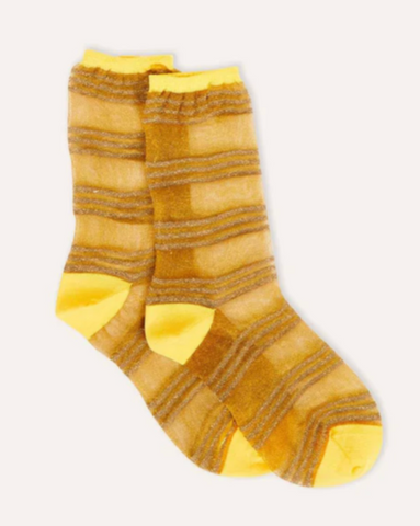Basket Sock in Yellow / Gold