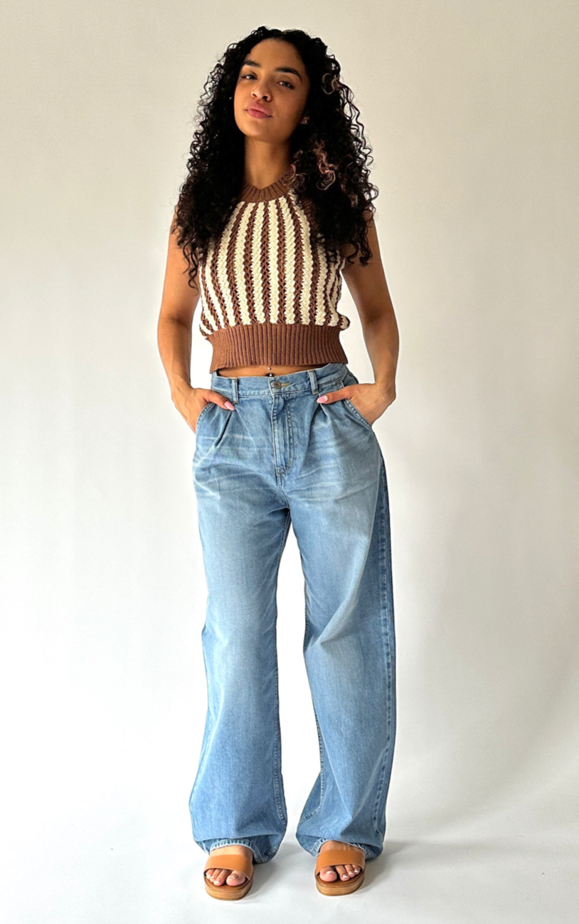 Tucked Wide-leg Denim